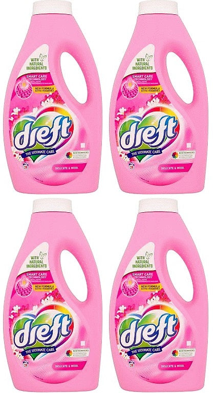4 X Dreft Liquid Delicate & Wool 30 Wash - 1.35 Litre