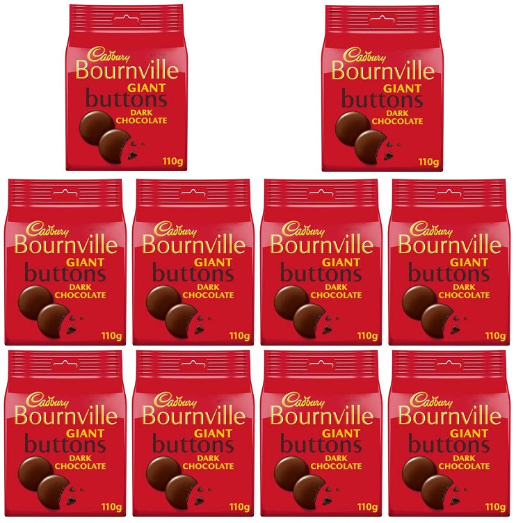 10 x Cadbury Bournville Giant Buttons Dark Chocolate 110G
