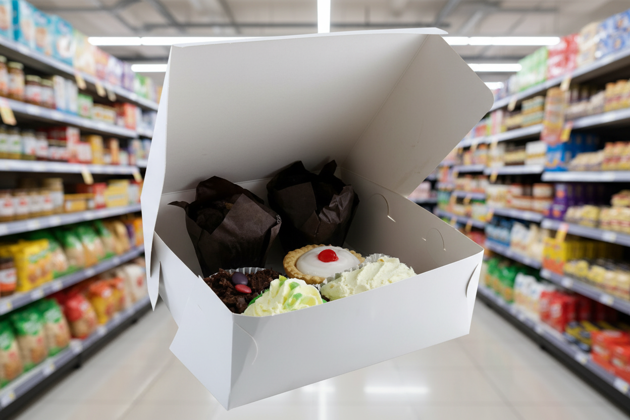 Folding Cake Box White 12 Inch