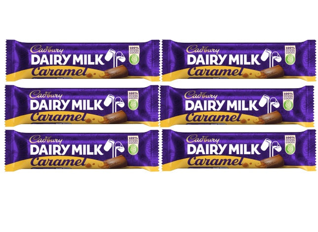 Cadbury Dairy Milk Caramel Chocolate Bars 45g – Full Box Of 48, Free Delivery, Feb 2026 Expiry