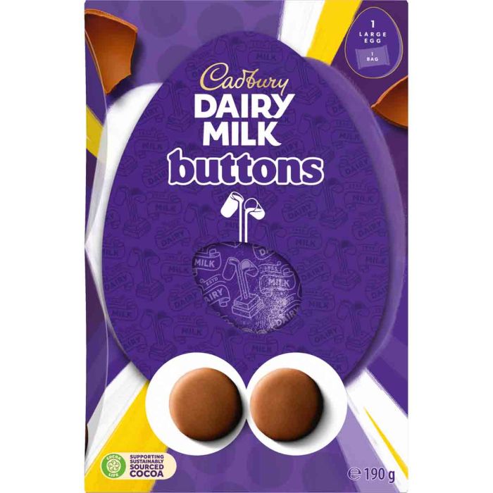 6 X Cadbury Giant Buttons Traditional Egg - 190Gm