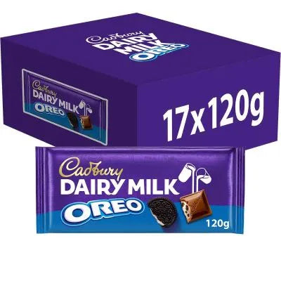 17 x Cadbury Dairy Milk With Oreo Chocolate Bar 120G