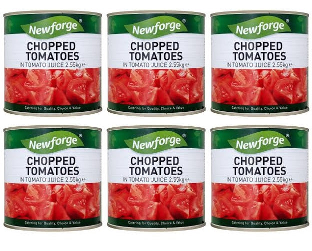 6 x Newforge Chopped Tomatoes In Tomato Juice 2.55Kg