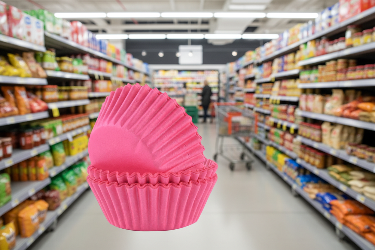 Pme Block Colour Cupcake Cases Pink (Pack 60)