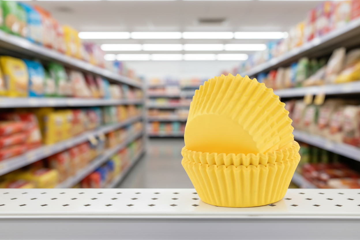 Pme Block Colour Cupcake Cases Yellow (Pack 60)