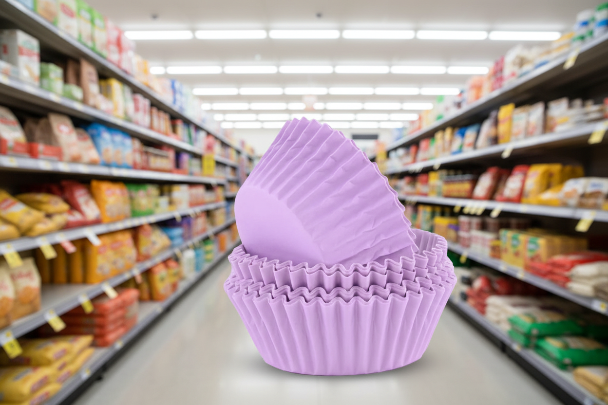 Pme Block Colour Cupcake Cases Purple (Pack 60)