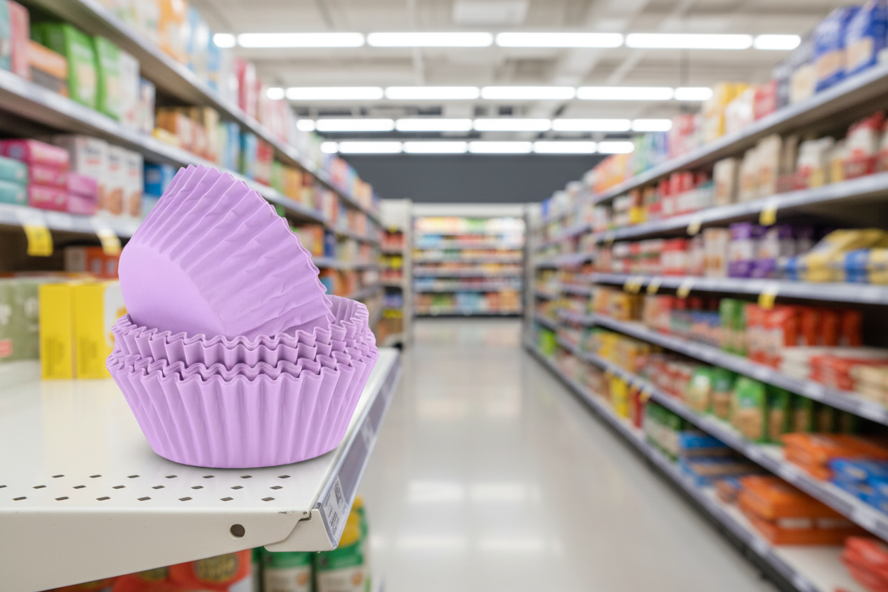 Pme Block Colour Cupcake Cases Purple (Pack 60)