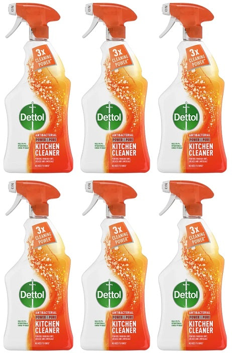 6 x Dettol Power & Pure Spray Kitchen - 750ML