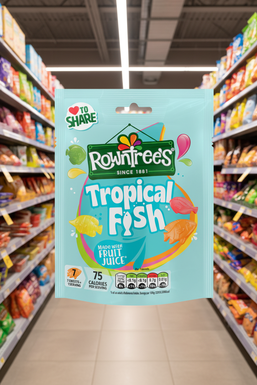 10 X Rowntrees Tropical Fish Pouch - 115Gm