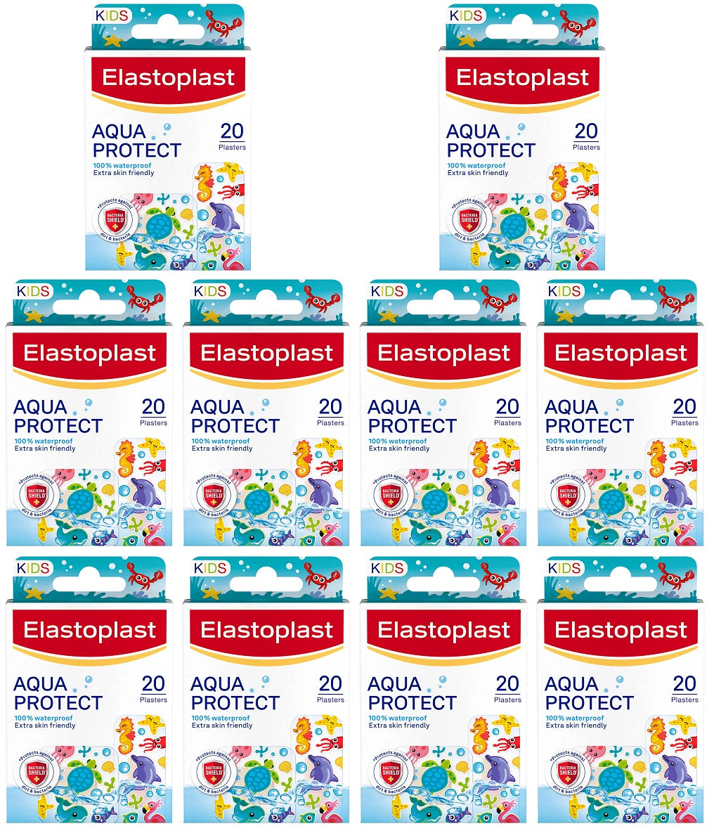 10 X Elastoplast Kids Aqua Protect - 20 Pack