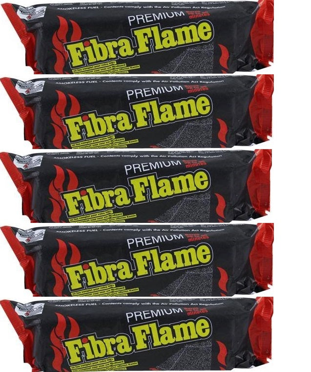 5 x Fibra Flame Eco Smokless Fire log