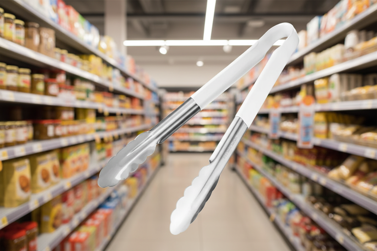 Hygiplas Colour Coded Serving Tong White 300Mm