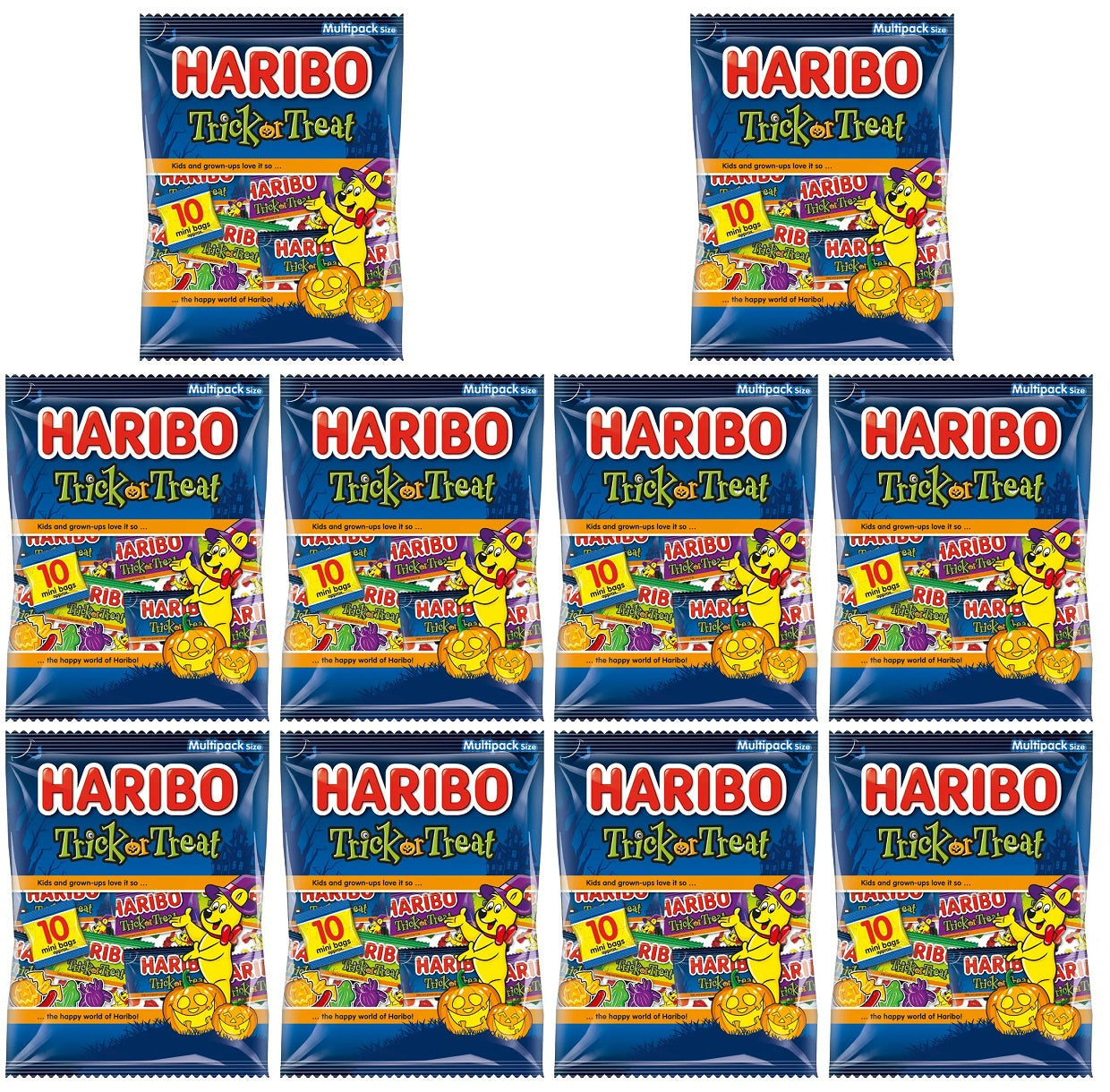10 x Haribo Trick Or Treat 10pk - 160GM