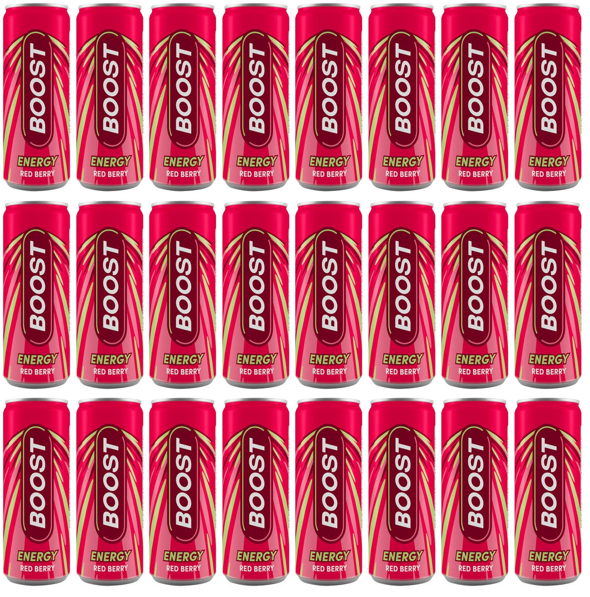 24 X Boost Energy Red Berry Can (Drs) - 250Ml