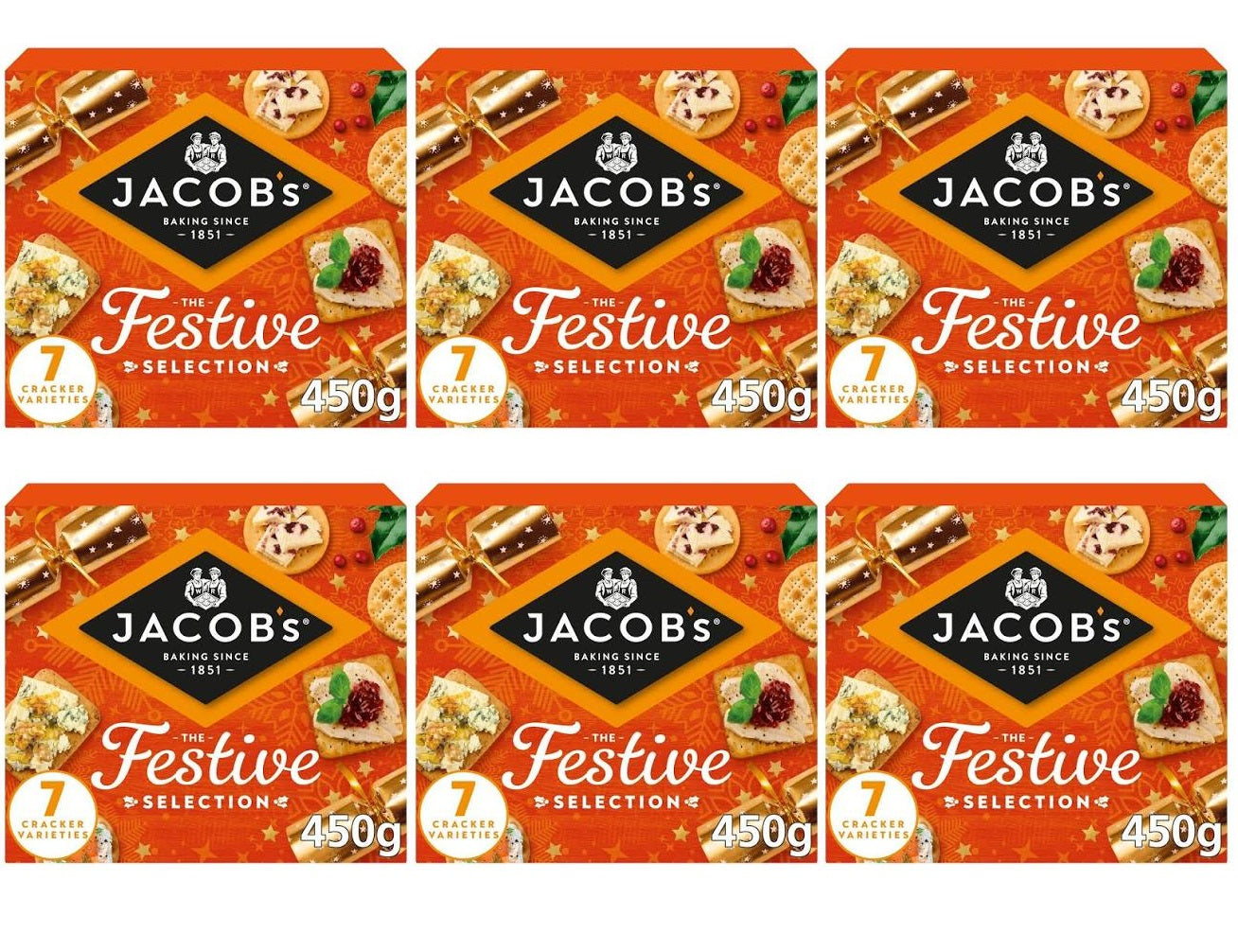 6 X Jacobs Biscuits For Cheese - 450Gm