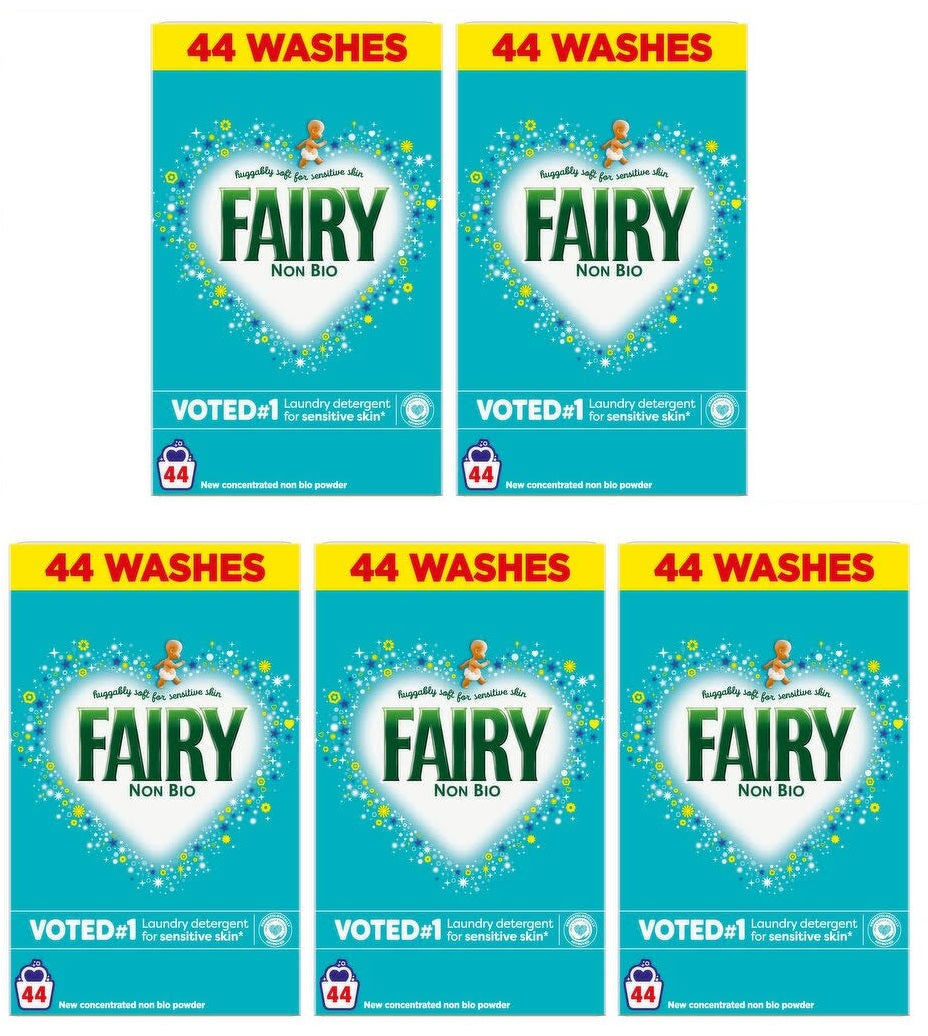 5 X Fairy Non Bio Powder 44 Wash - 2.2Kg