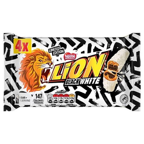 10 X Lion Black White 4Pk - 120Gm