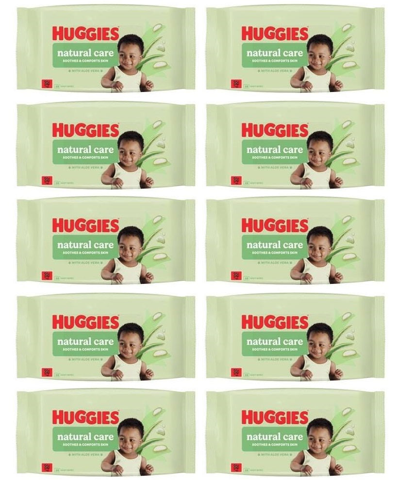 10 X Huggies Baby Wipes Natural - 48 Pack