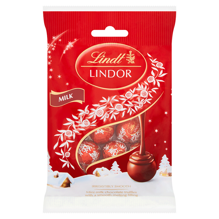 24 x Lindt Lindor Christmas Milk Chocolate Mini Truffles Bag 80G
