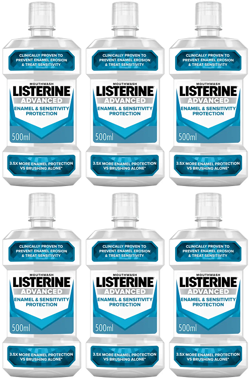 6 x Listerine Advanced Enamel & Sensitivity Protection - 500ML