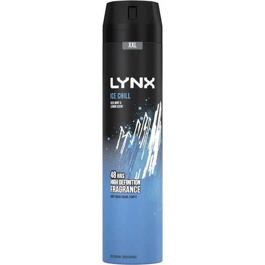 6 x Lynx Aerosol Bodyspray Xxl Ice Chill 250 Ml