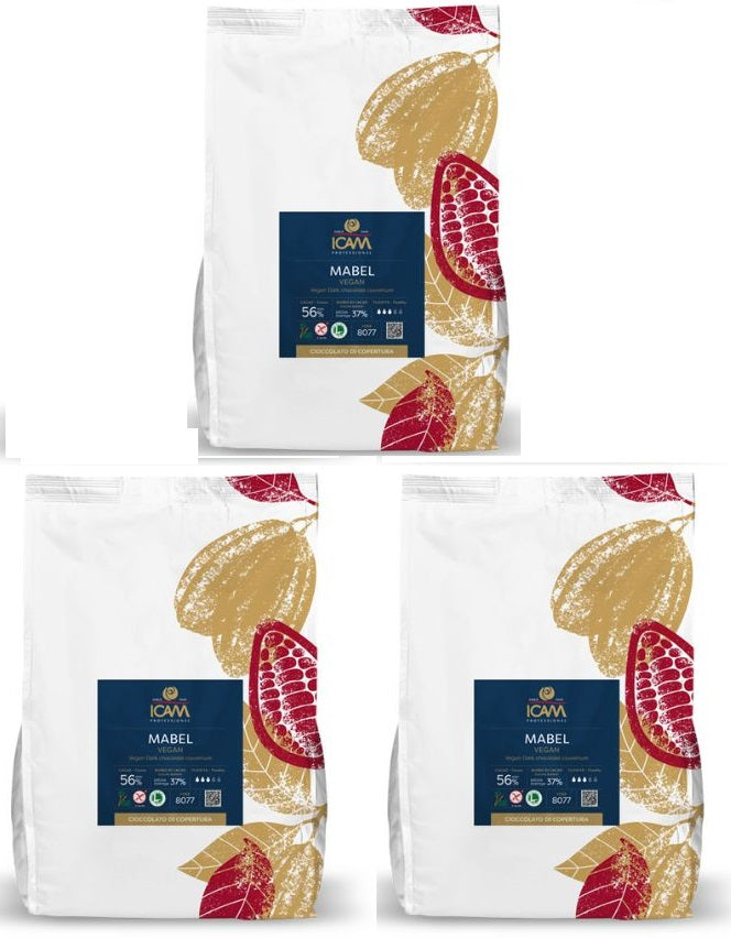 3 x Icam Professional 56% Dark Chocolate 4Kg
