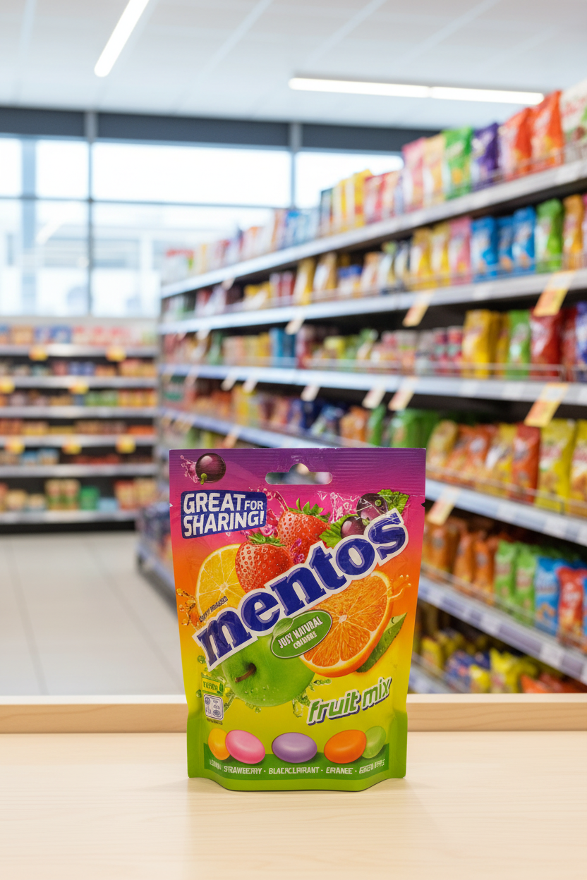 7 X Mentos Fruit Mix Bag - 140Gm
