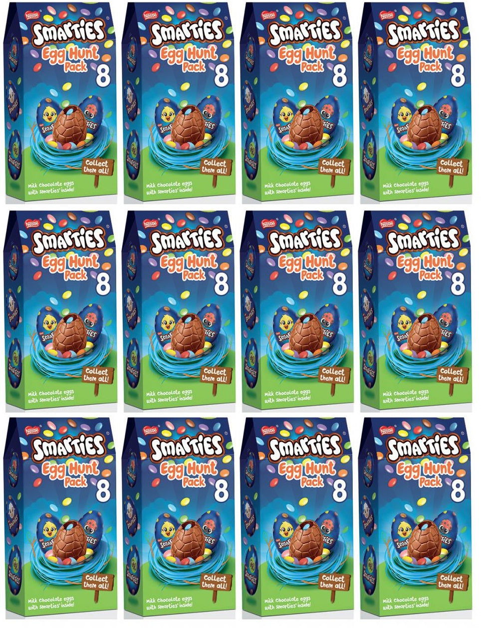 12 x Smarties Easter Egg Hunt Pack (8X17.5G Eggs) - 140GM