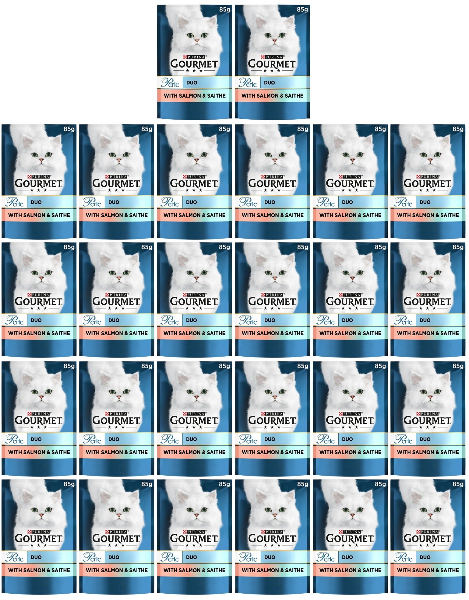 26 x Gourmet Perle Duo Salmon & Saithe - 85GM