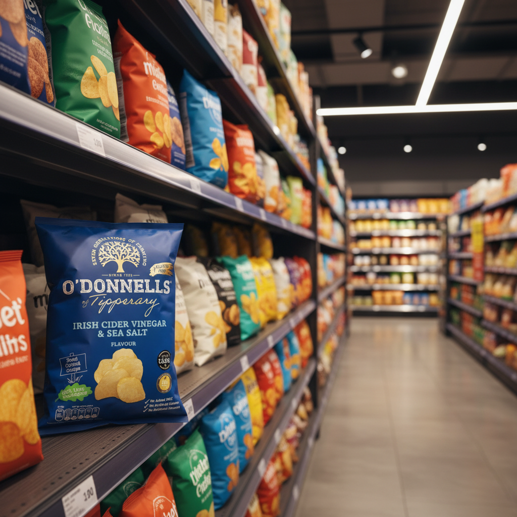 12 x O Donnells Irish Cider Vinegar & Sea Salt Crisps 125G