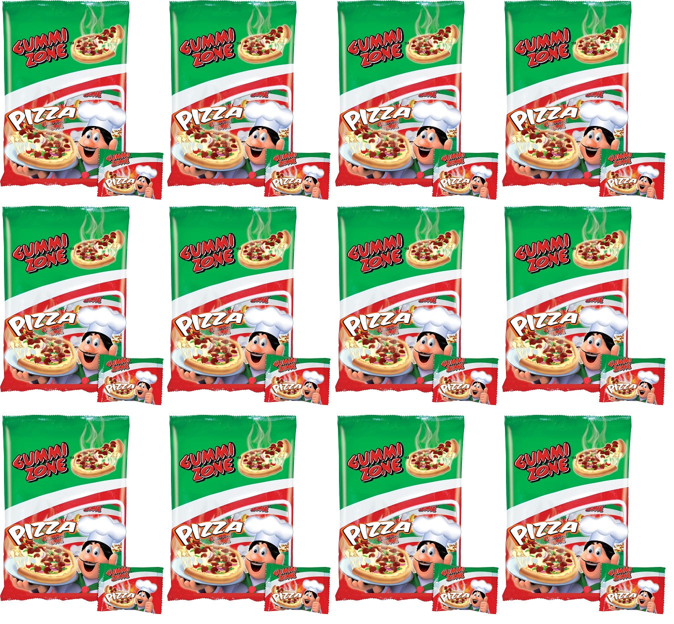 12 X Gummi Zone Pizza Bag - 88Gm