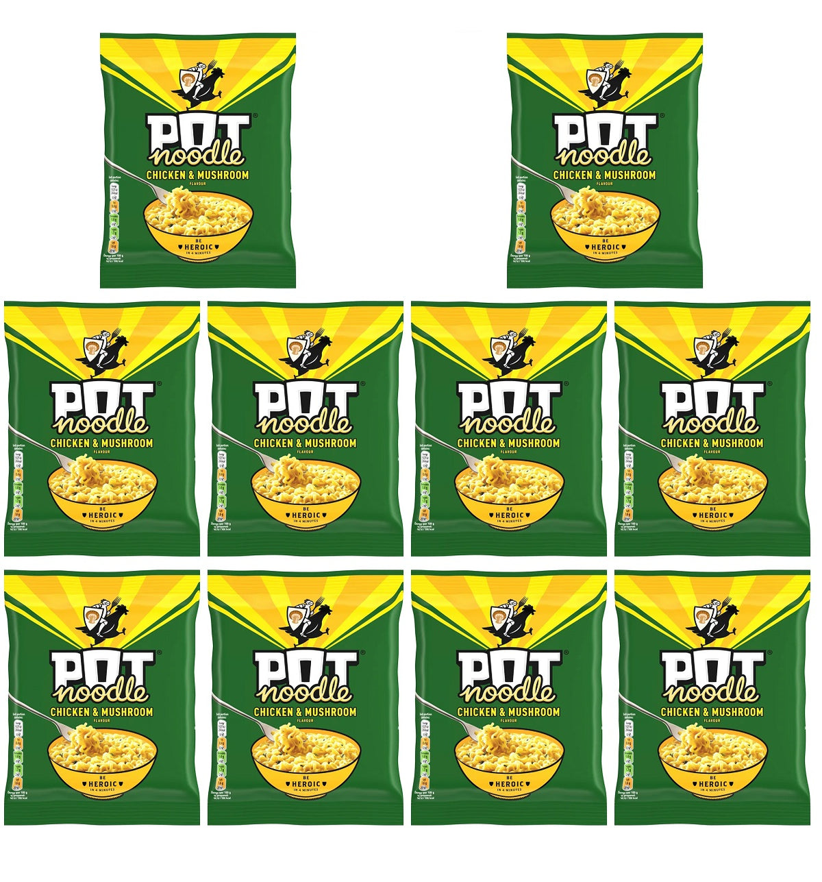 10 X Pot Noodle Block Chicken & Mushroom - 114G