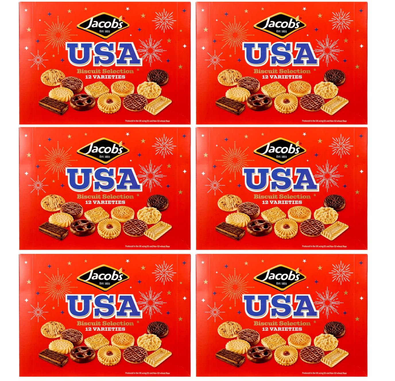 6 x Jacobs Usa 12 Varieties Biscuit Selection 800G