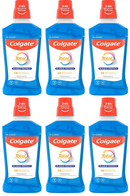 6 X Colgate Total Mouthwash Peppermint - 500Ml