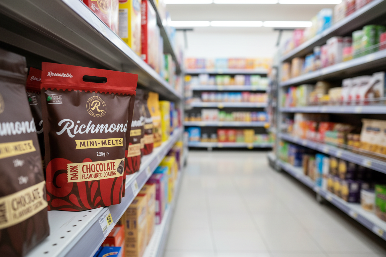 4 x Richmond Mini-Melts Dark Chocolate Flavoured Coating 2.5Kg