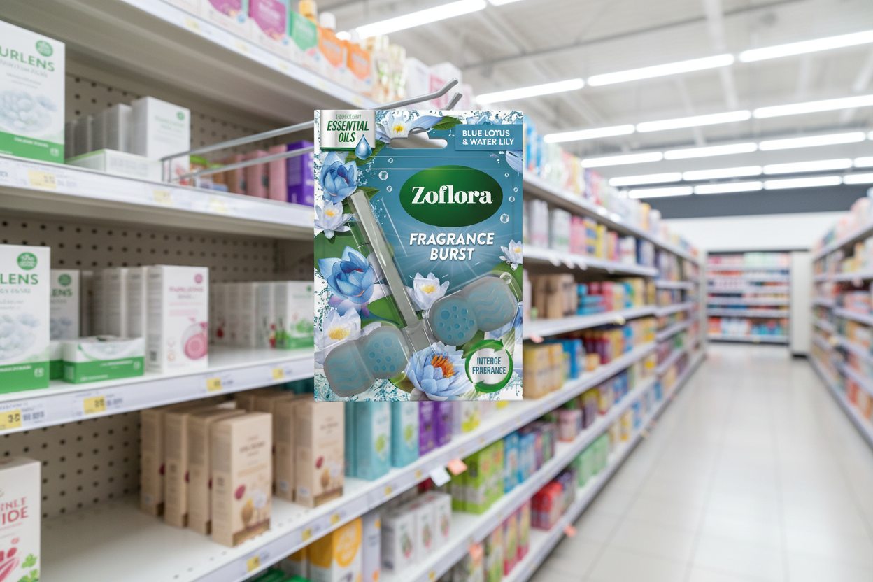 12 x Zoflora Rim Block Blue Lotus & Waterlily - 1 PACK