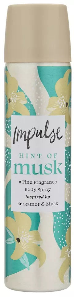 6 x Impulse Body Spray Hint Of Musk 75 Ml