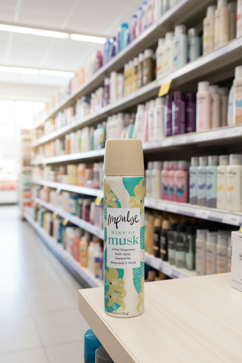 6 x Impulse Body Spray Hint Of Musk 75 Ml