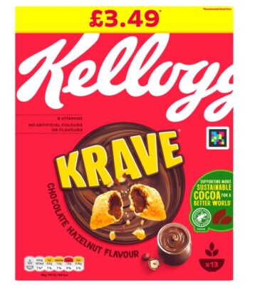 6 x Kelloggs Krave Hazelnut - 410G