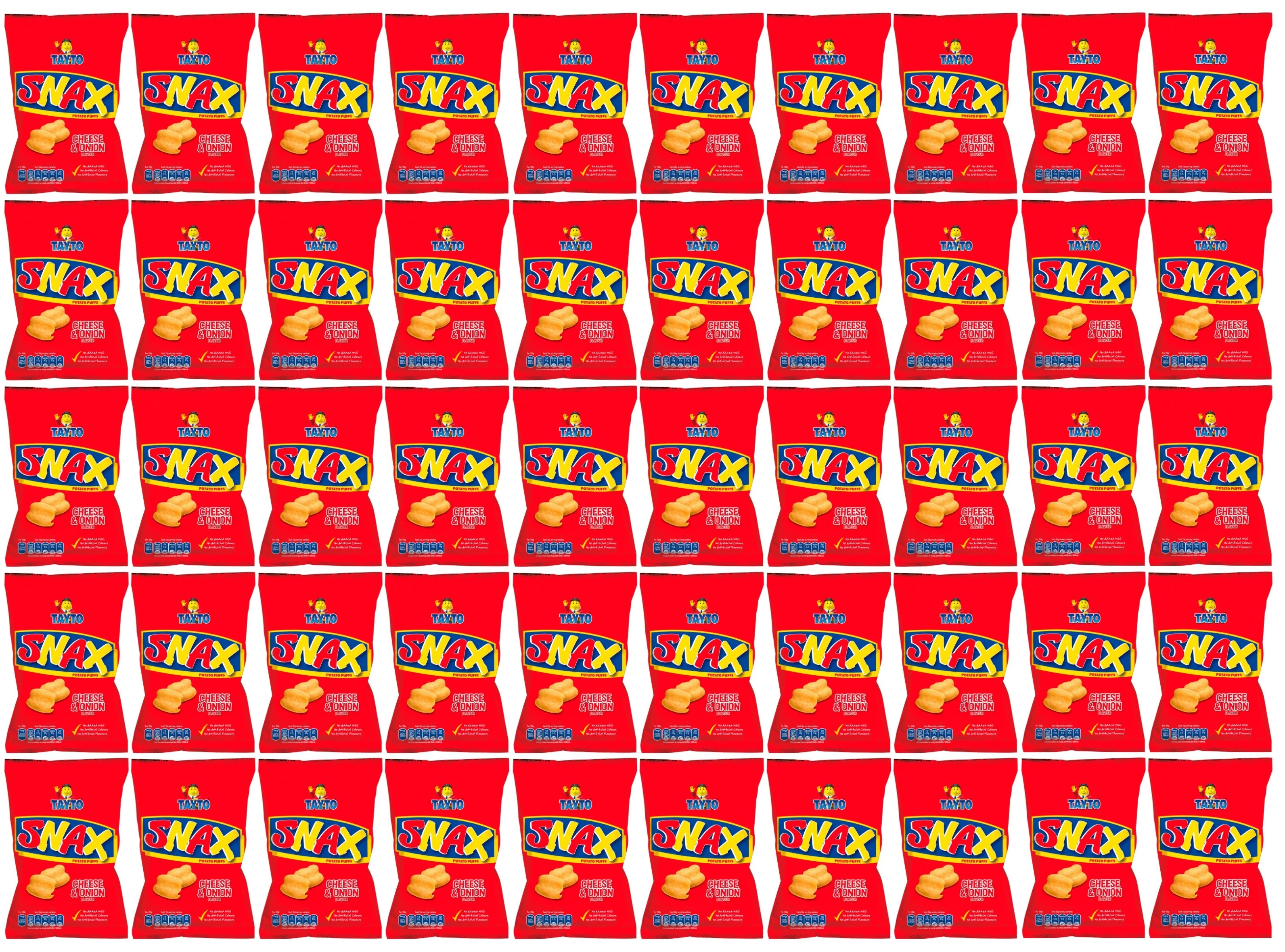 50 x Tayto Snax Potato Puffs Cheese & Onion Flavour 26G