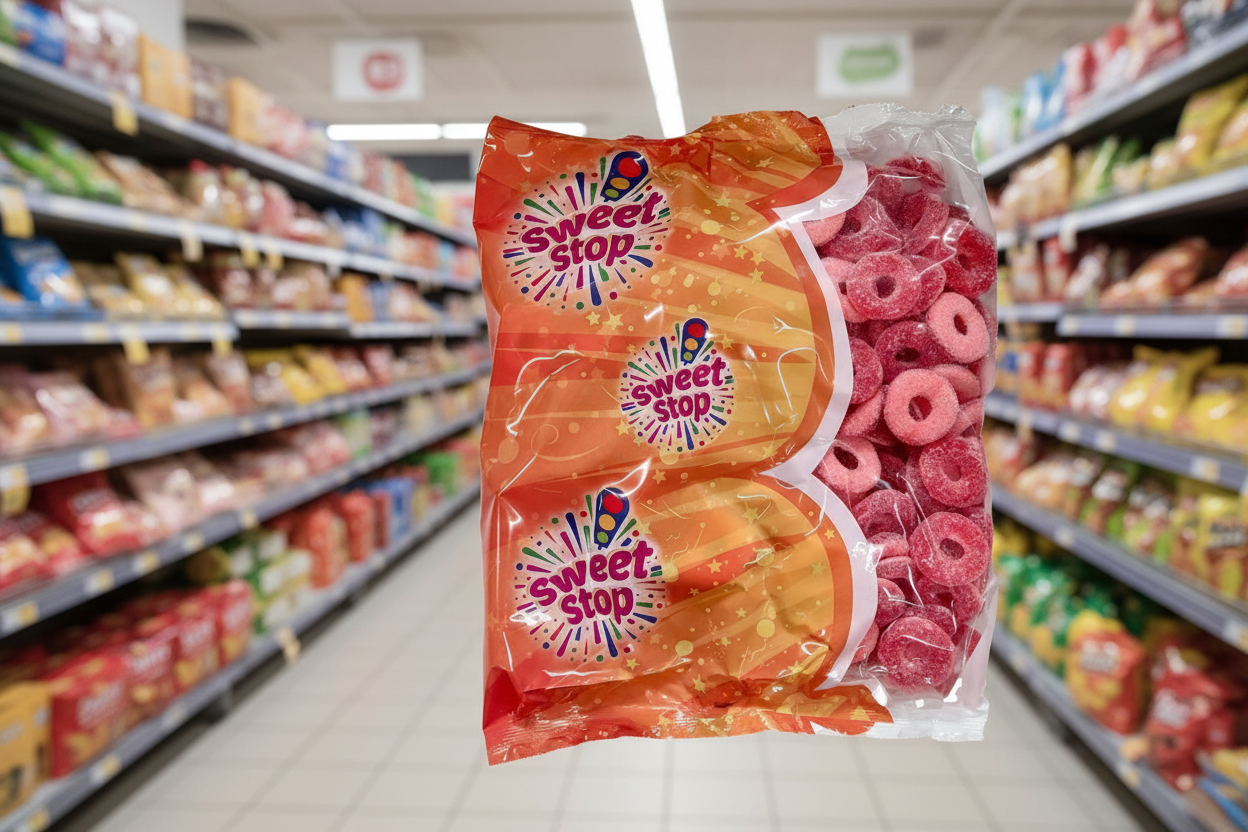 250 x Sweet Stop Sour Strawb Rings