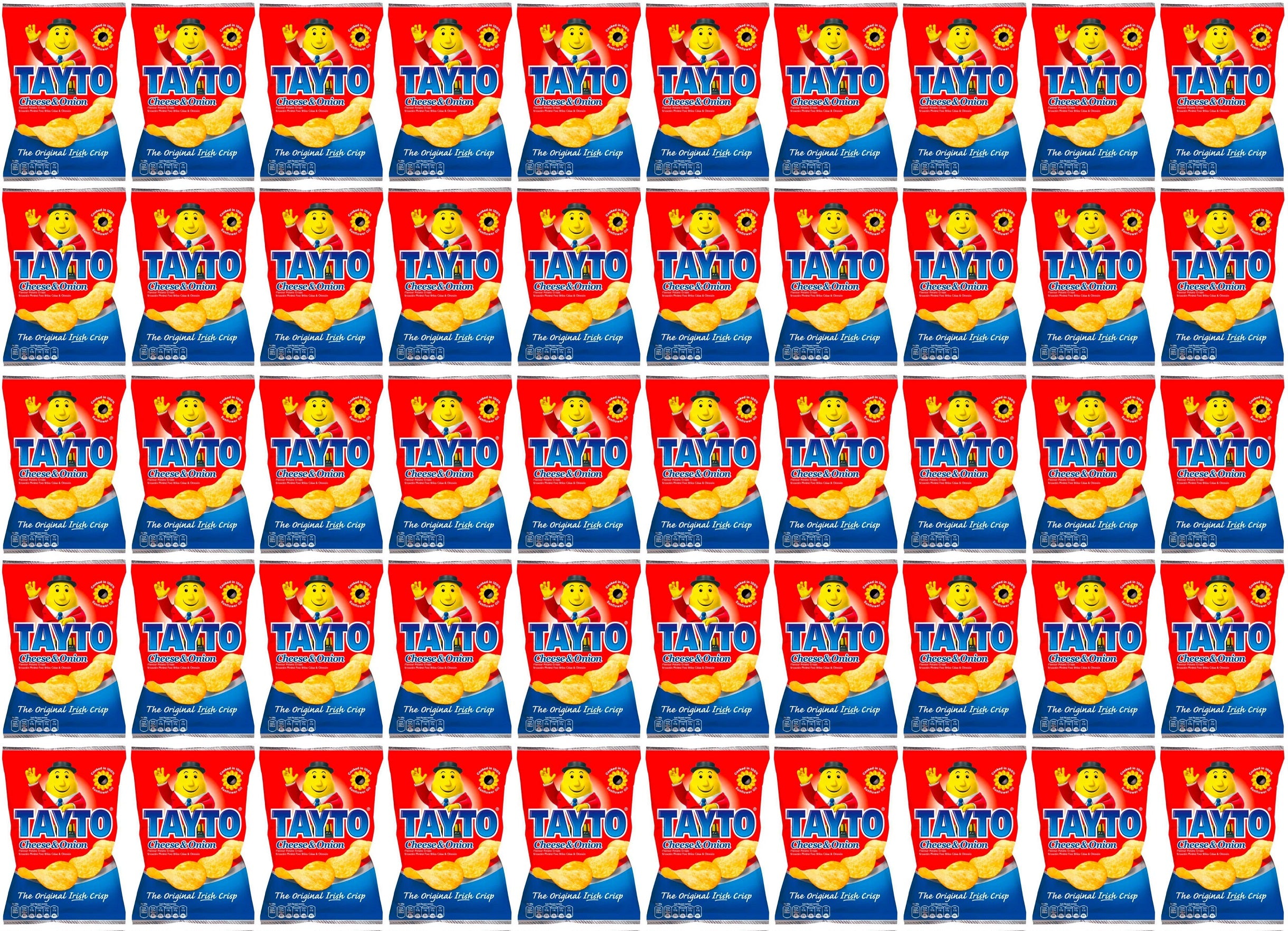 50 x Tayto Cheese & Onion Flavour Potato Crisps 35G