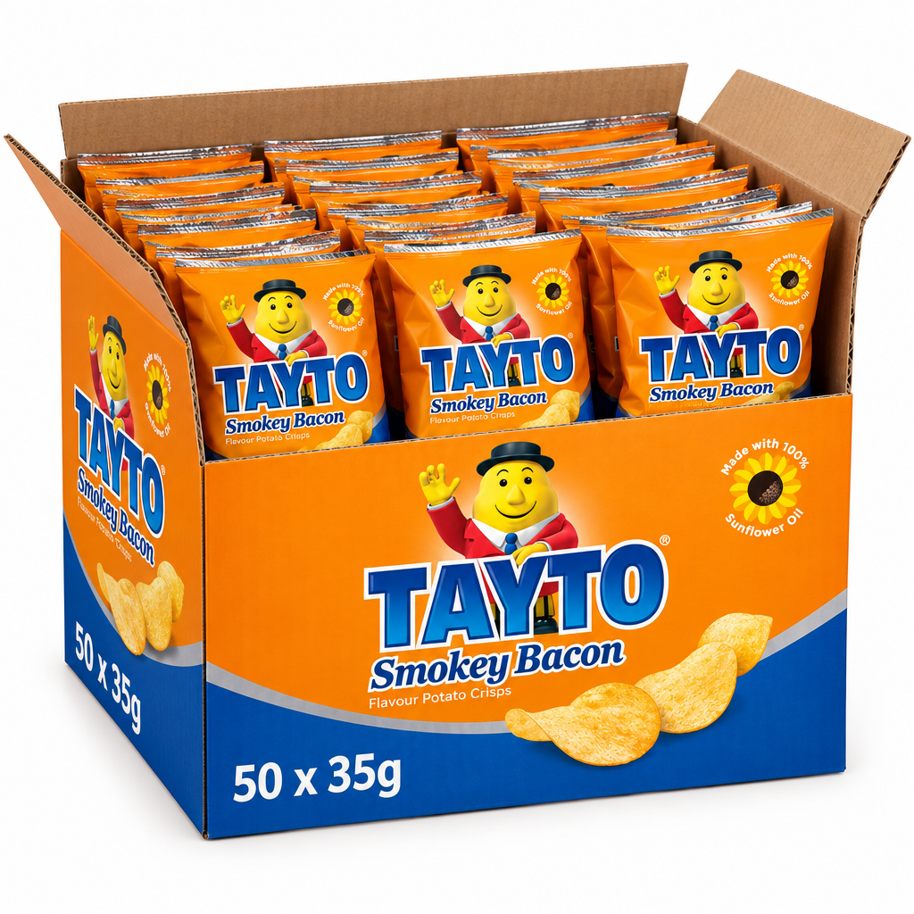 50 x Tayto Smokey Bacon Flavour Potato Crisps 35G