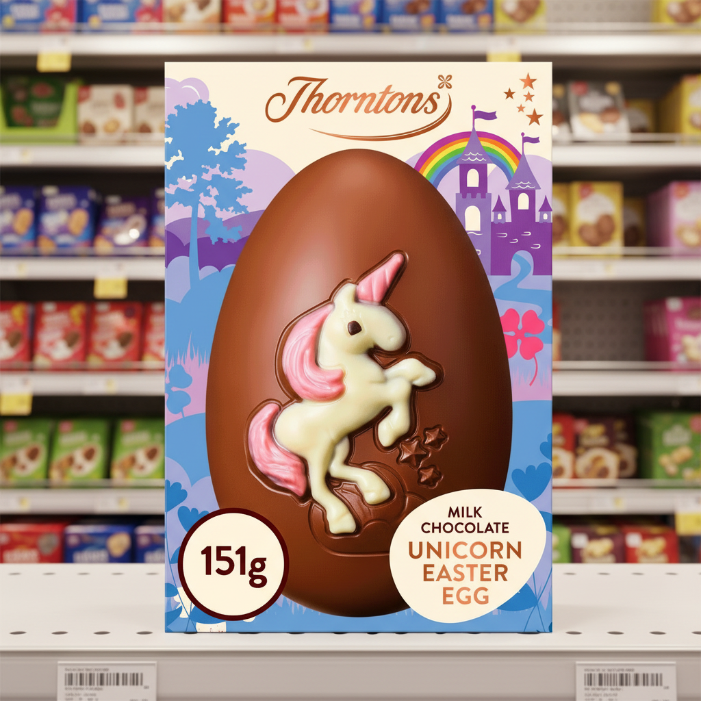 4 x Thorntons Milk Chocolate Unicorn Easter Egg - 151GM