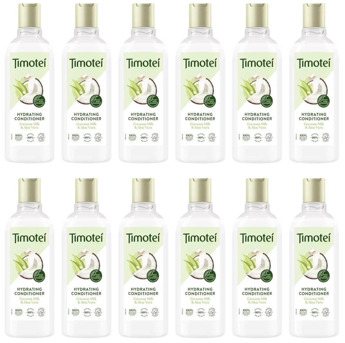 12 x Timotei Hydrating Conditioner Coconut Milk & Aloe Vera 300Ml