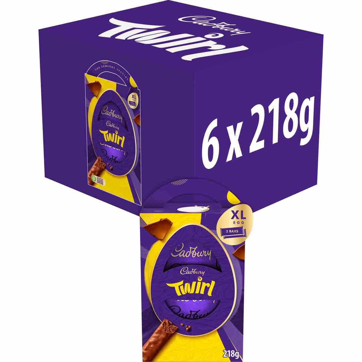 6 X Cadbury Twirl Milk Special Gesture Egg - 218Gm