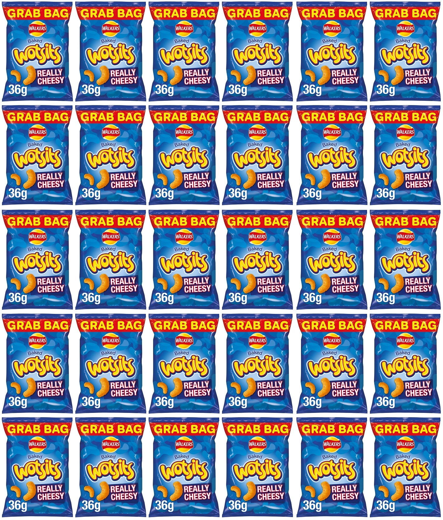 30 x Walkers Wotsits Really Cheesy Snacks Crisps 36G