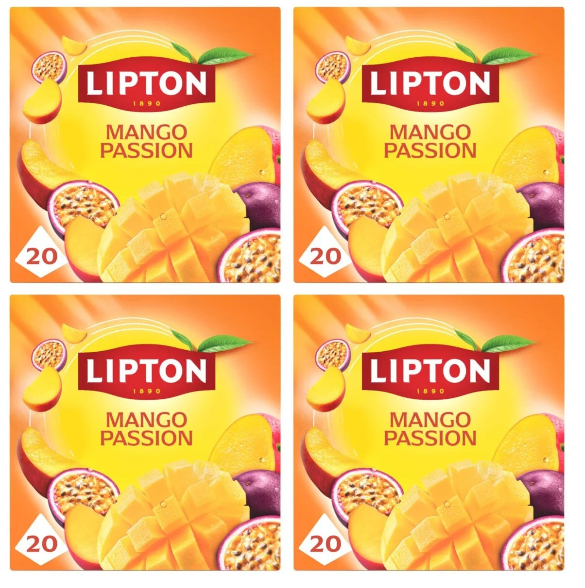 4 X Lipton Mango Passion Tea Bags - 20Pk
