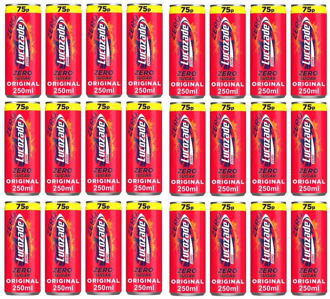 24 x Lucozade Zero Original Can - 250ML