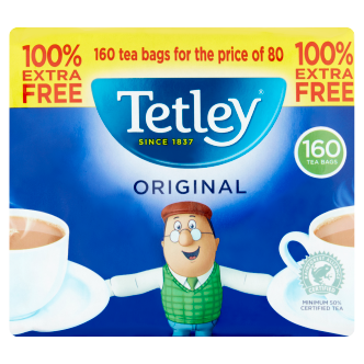 12 x Tetley Teabags 80+80 Free 160'S